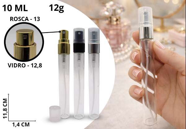 P.PERFUME FLACONETE VIDRO ALUMINIO FD 10ML BM363019 PORTA PERFUME
